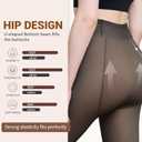 Fleece Lined Tights Sheer Women - Fake Translucent Warm Pantyhose Leggings Sheer Thick Tights for Winter (XXL)