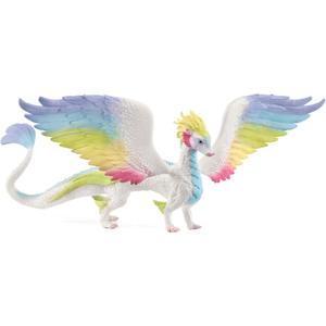 schleich Bayala - 13 Rainbow Dragon Figurine with Movable Wings - Winged Mythical Creature Figure with Glittering Body - Colorful Girl Dragon Toy for Imaginative Play - Kids Ages 5+ | 70728