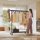 SONGMICS Clothes Rack with Wheels, Heavy-Duty, 220 lb Load Capacity