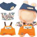 Clothes for Labubu, Cute Outfit for 17cm Labubu Doll,Clothes Set for 17cm Toys, Premium Doll Onesie for Dress up Unique Style, Adorable Stylish (Orange Set)