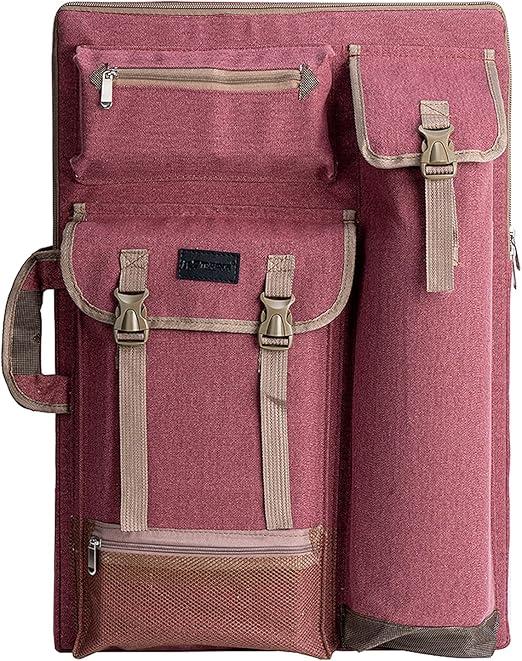 TRANSON Art Portfolio Case Artist Backpack Canvas Bag Large 26” x 19.5”