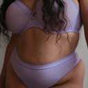 Curvy Couture womens Plus Size Thong Panties Available in Smooth, Mesh and Lace (X-Large, Lavender Shimmer)