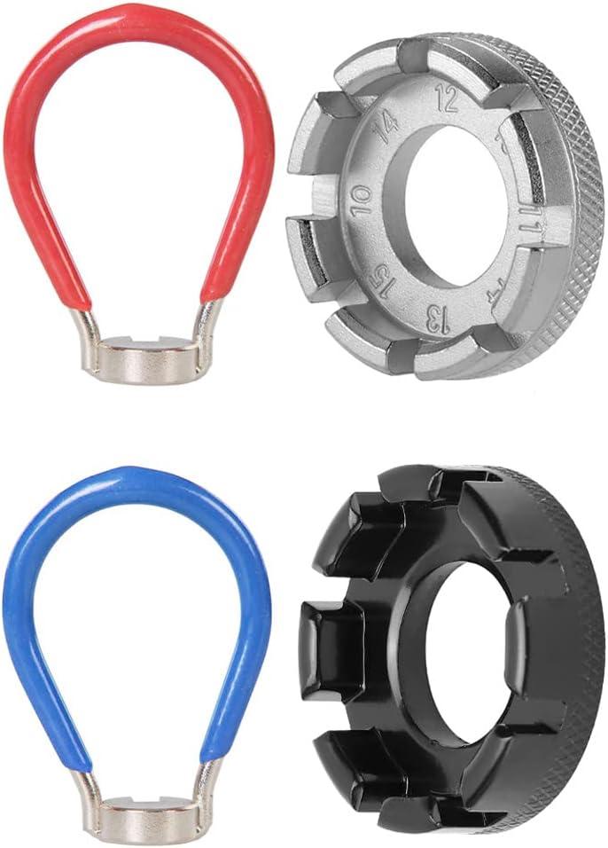 4pcs Bike Spoke Wrench Tool Bicycle Wheel Spoke Truing Tool Bike Rim Correction Kit Spoke Adjuster for Adjust Cycling Wheel Tension