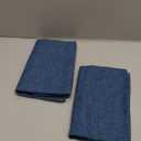 Anickal Set of 2 Dark Blue Pillow Covers Rustic Linen Decorative Square Throw Pillow Covers 16x16 Inch for Sofa Couch Decoration