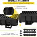 VEVOR Trench Drain System, Channel Drain with Plastic Grate, 5.9x5.1-Inch HDPE Drainage Trench, Black Plastic Garage Floor Drain, 3x39 Trench Drain Grate, with 3 End Caps, for Garden, Driveway-3 Pack