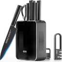 OOU Knife Set with Block and Sharpener,9 Pcs High Carbon German Steel Knife Block Set, Dishwasher Safe Knife Set with Upgrade Ventilated Block & Built-in Cutting Board Organizer, Anti-Rust