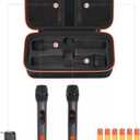 Wireless Microphone Case - Compatible with JBL Wireless Two Microphone System - Handheld Dual Mic Travel Bag for Singing & Karaoke | Waterproof & Dirt Resistant - Black (Box Only)