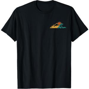Unisex Minimalist Outdoor Explorers Hiking Adventure T-Shirt (Small, Black)