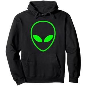 Green Alien Head Pullover Hoodie XL