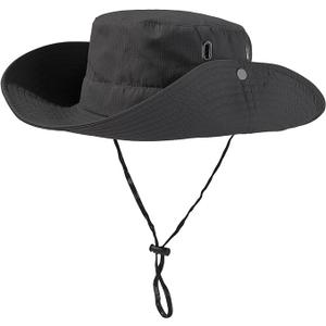 Crazy Shark Oversize Boonie Sun Hats for Men Big Heads,Wide Brim Large Safari Hats