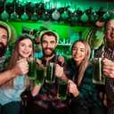 Sratte 12 Pcs St Patricks Day Ball Ornaments 2 Inch Green Shamrock Sequin Hanging Ball Ornaments Green Irish Ornament for Tree Decoration Glitter Clover Decor for St. Patrick's Day Festival Decoration