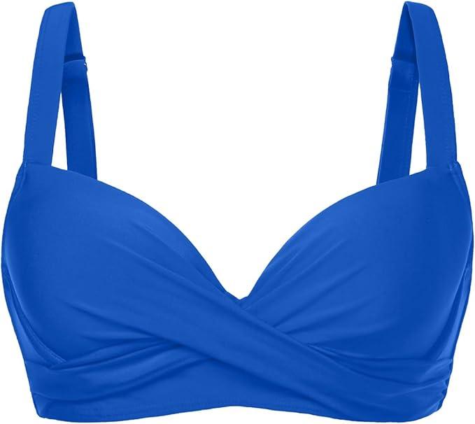 Women Underwire Bikini Top - Push Up Swim Top Only Bra Padded Swimsuit Tops 2025 Bathing Suit Tops, Small
