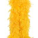 THARAHT Chandelle Feather Boa 19 Color-38g/55g100g 2Yard Dancing Wedding Party Halloween Costume Decoration Feathers boa (Golden Yellow)