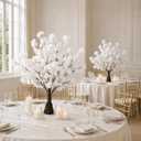 3.6FT-2 Pack White Artificial Cherry Blossom Tree Faux Tree for Office Home Wedding Office Living Room House Indoor Outdoor Romantic Spring Decor