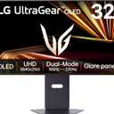 LG 32GX850A-B 32" UltraGear 4K UHD (3840 x 2160) Glossy OLED Gaming Monitor, Dual-Mode 165Hz/330Hz, 0.03ms, G-SYNC, FreeSync Premium Pro, TrueBlack 400, HDMI, DP, Tilt/Height/Swivel/Pivot Stand, Black