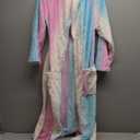 RONGTAI Womens Bathrobe Ladies Fleece Plush Warm Long Robes Fleece Nightgown Sleepwear (Small, Rainbow)