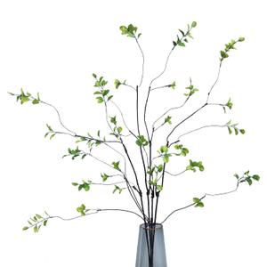 4pcs 38" Green Ficus Fake Leaves Silk Artificial Plants Tree Tall Greenery Stems Realistic Olive Branches Faux Flowers for Vases Filler Indoor Office Decorations Table Centerpiece Home Decor Forlaoers