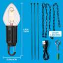 Rechargeable LED Gazebo Lights Waterproof Outdoor Hanging Lights with 3 Modes, Battery Operated Candle Shape Chandelier for Pergola, Patio and Garden Light 1 Pack (Teardrop-Chain 2700K Soft White)