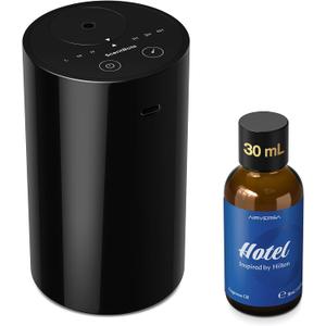 Waterless Essential Oil Diffuser Starter Kit with 30mL Hotel Fragrance Oil Inspired by Hilton, Battery Operated Diffuser Oil Machine, Portable Aroma Diffuser for Home Car Office, ANZ-Kit