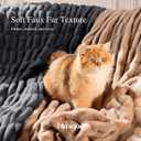 Ultra Soft Cozy Faux Fur Throw Blanket, Fuzzy Plush Thick Bubble Blanket, Oversize Luxury Fluffy Blanket for Couch, Sofa, Bedroom, and Living Room,50x60 Inches,Double Sided Charcoal Gray