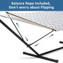 SUNCREAT 55 Inch Extra Large Double Hammock with Stand, 475lbs Capacity, Outdoor Portable Hammock with Hardwood Spreader Bar, Extra Large Pillow, Grey