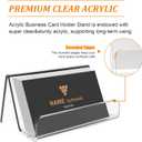 2 x Acrylic Business Card Holder for Desk, Business Card Stand Desktop Business Card Holders for ExhibitionOffice Acrylic Business Card Stand Display Capacity: 50 Cards 3 Pack