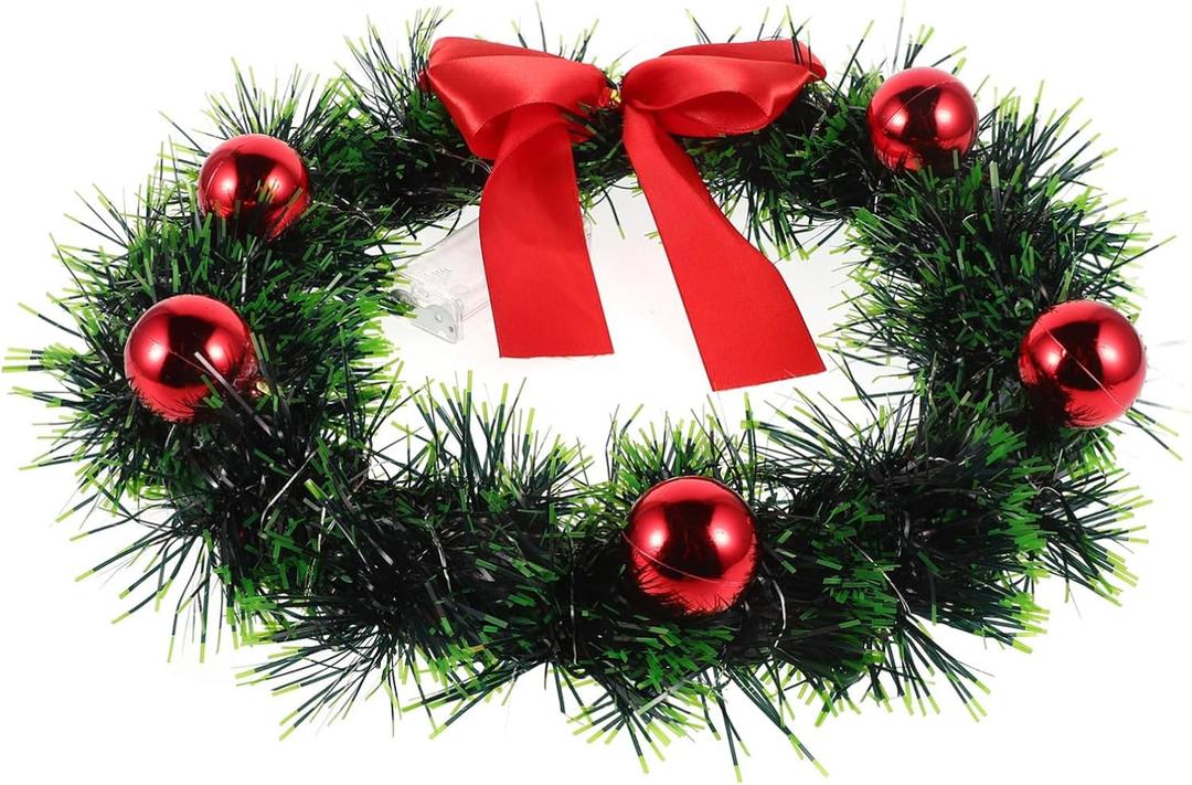 Festive Christmas Wreath for Car and Front Door Holiday Decoration and Bow for Outdoor and Vehicle Decor