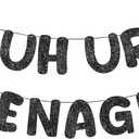 Fulmoon Pre Strung Bruh Ur a Teenager Glitter Banner 13th Birthday Banner Decorations for 13 Year Old Teen Birthday Party Favors Supplies for Boy Girl (Black)