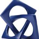 Modern Geometric Sculpture Navy Blue Knot Statue Decor, Home Blue Bookcase Centerpiece jax Decorative, Geometric Tabletop Sculpture and Figurines, For Navy Home Decor Accent, Cube Decorative Ornaments (Bule)