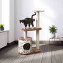 TRIXIE Casta Cat Tree with Condo | 2 Platforms | Dangling Cat Toy, Brown, 21.5 x 13.75 x 37.25 in.
