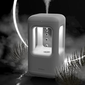 600ml Small Humidifier White  with Anti Gravity Water Flow Visual Effect, Provides Even Humidity for Indoor Plants, Bedroom & Desk, Quiet Portable Operation