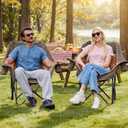 Oversized Camping Chairs with Cup Holder 500LBS, Coffee | Side Pocket,Collapsible Padded Arm Chair, Heavy Duty,Folding Chair,Ideal for Sports,Outdoor,Beach,Fishing,Lawn
