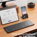 Samsers Foldable Bluetooth Keyboard with Touchpad, Full-Size Wireless Folding Portable Travel Keyboard for iOS Android Windows Mac OS, Support 3 Devices (BT5.1 x 3), Black