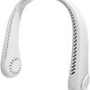 ETERBLOSS Portable Neck Fan,Travel Essentials - Hands Free 5 Speeds,Neck Cooling Bladeless Fan - USB Rechargeable,Fast Cooling,Ultra Quiet,Gifts for Women Men(White)