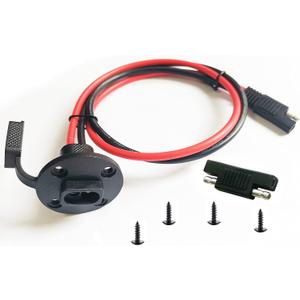 10AWG SAE Cable,SAE to SAE Solar Weatherproof Socket Sidewall Port,SAE Cable Quick Disconnect Connect Solar Panel Mount Universal Flush Mountable Connector - 2ft/60cm