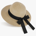 Girls Straw Sun Hat with Bowknot, Boho Summer Beach Hat, Wide Brim Floppy Hat, Outdoor Sun Protection Hat for Kids Ages 3-6