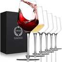 Chouggo Wine Glasses Set of 3,Hand Blown Crystal Red Wine or White Wine Glass - 15Oz, Hand Crafted by Artisans - Gifts for Women, Men, Wedding, Anniversary, Christmas, Birthday