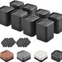 EclatBain Bed Risers Furniture Risers Heavy-Duty Rectangular Adjustable Block 8 Pack Lift to 3 inches and 4.3 inches Desk, Sofa, Chair Legs, Refrigerator, Washing Machine Support up to 4000 pounds