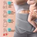 MOOIMOM Coolweave Postpartum Belly Band for C-Section Recovery, Breathable Maternity Abdominal Binder with Ergonomic Back Support, Adjustable Belly Wrap for Post Surgery Recovery, Waist & Core (Medium)