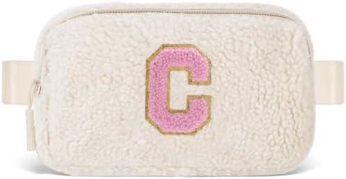 Uygafly Birthday Graduation Gifts for 5 6 7 8 9 10 11 12 13 14 15 16 Year Old Girl,Initials Fanny Pack Crossbody Bag for Girls Kids,Trendy Cute Purse Stuff - C,Cream