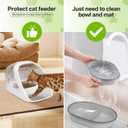 Cat Feeder Bowl, Pet Water Fountain with Ultra-Quiet Pump and 2 Bowl and 1 Mat (Grey)