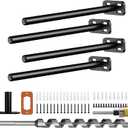 4pcs Wall Shelf Brackets Heavy Duty Floating Shelf Bracket Hidden,Invisible Black Shelving Brackets Decorative Floating Shelf Hardware Heavy Duty,Metal Shelf Support Bracket(8"-4pcs)