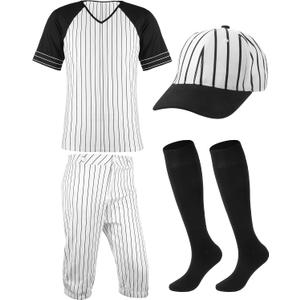 Coume Vintage Baseball Costume for Carnival Party Halloween Men Baseball Uniform Men's Classic Knickers with Pinstripes (X-Large)