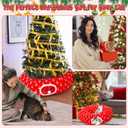 Soulchen Cat Tunnel with Christmas Tree Skirt, 35.8'' Cat Bed for Indoor with Hanging Ball, Xmas Festive Foldable Kitty Pipeline for Kittens Small Animal Christmas Decoration(Snowman)