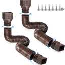 2 Pack Flexible Rain Gutter Downspout Extensions,Drain Downspout Extender,Gutter Extension Flexible,Down Spout Drain Extension Pipes,Extendable from 21 to 60 Inches (Brown)