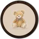 DDYGZYW Kids Room Decor,Bear Nursery Framed Wall Art,Cute Bear Gender Neutral Nursery Round Wooden Wall Art Decor for Kids Boys Girls Toddler Bedroom Room Playroom, 9.8x9.8 Inch