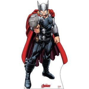 Cardboard People Thor Cardboard Cutout - Avengers Animated, One Size, 38"W x 74"H