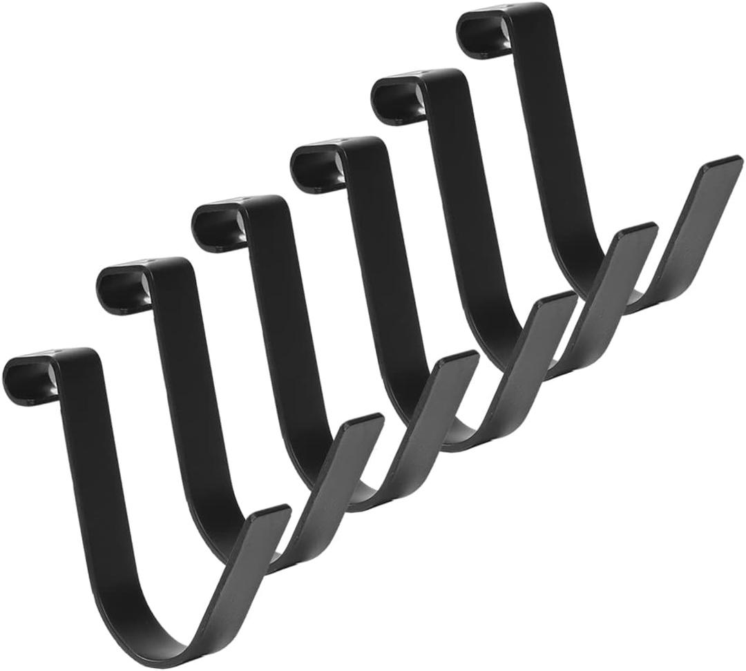 Add-On Storage Hook Accessory for Ceiling Rack and Wall Shelving, Rail Hook, 6 Pack