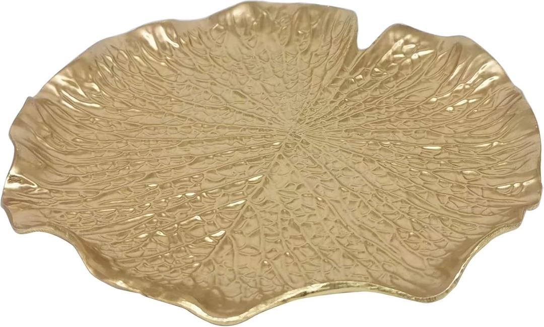 Metal Jewelry Dish, Small Leaf Shaped Ring Holder Jewelry Organizer, Trinket Dish Vanity Tray for Dresser Christmas Birthday Wedding Gifts
