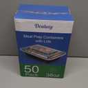 50 Pack (100-Piece) 38 oz Meal Prep Containers Reusable with Lids, Sturdy Leakproof & Food Safe, Microwave, Freezer, Dishwasher Safe Prep Containers, To Go Take Out Plastic Food Storage